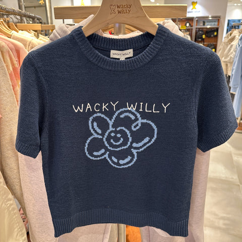 韓國 Wacky Willy Women's Wappen Crop Knit【WW145】