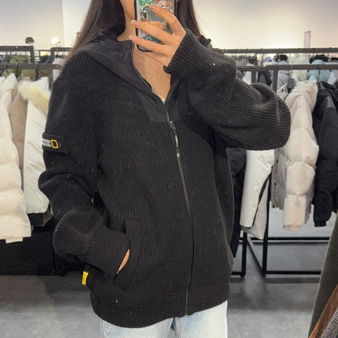 【現貨】韓國 National Geographic Men's Woven Hybrid Hooded Knit Pullover【NG409】