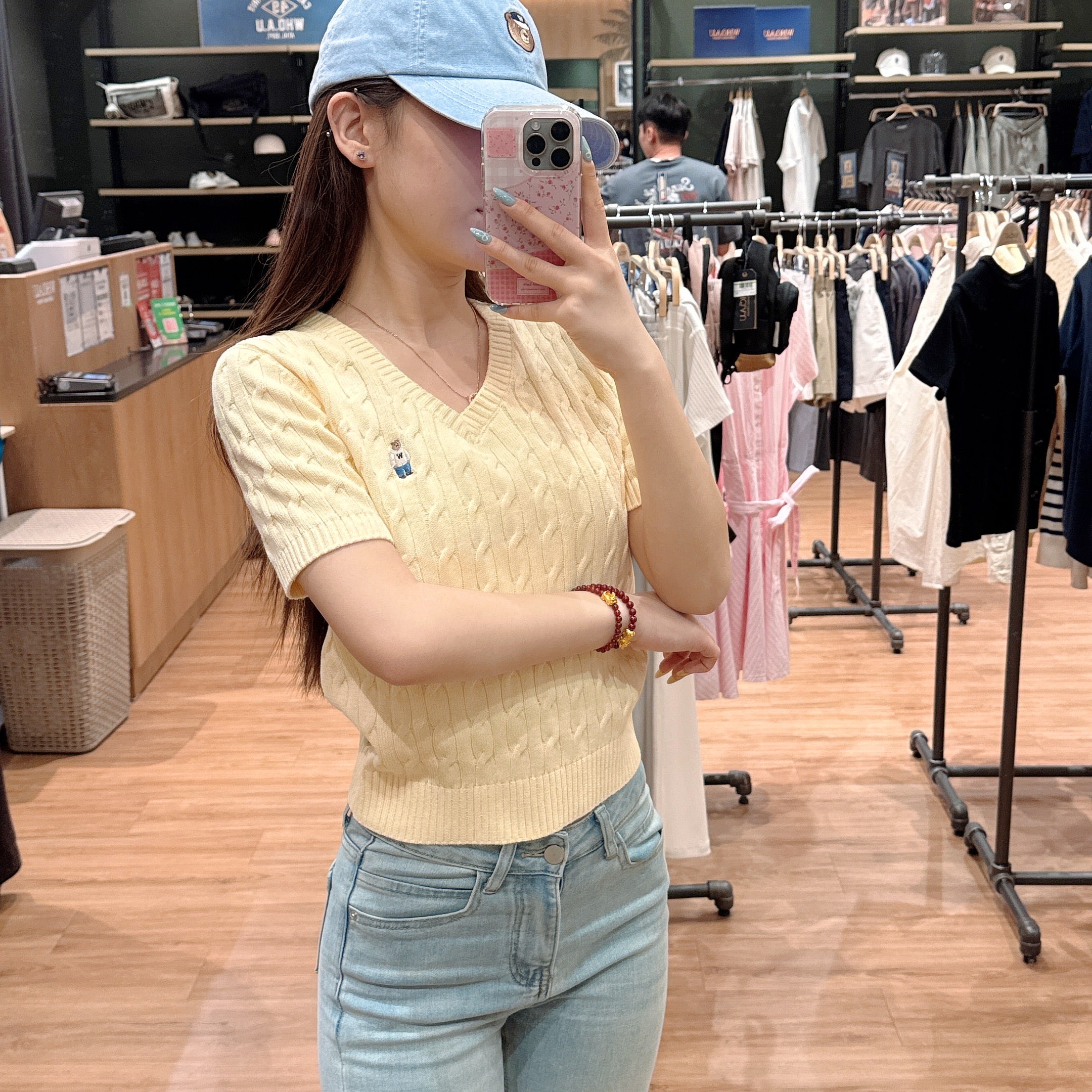 【現貨】韓國 WhoAU Steve V-neck Short Sleeve Sweater【WA142】