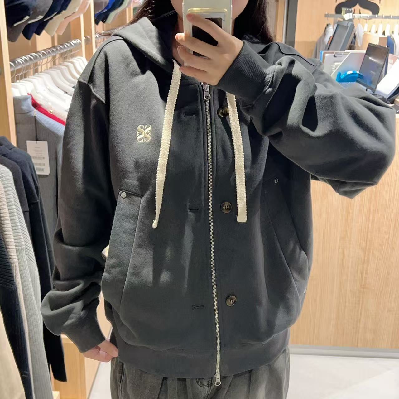 韓國 Satur Theo Cotton All Day Hooded Zip-Up【SR137】