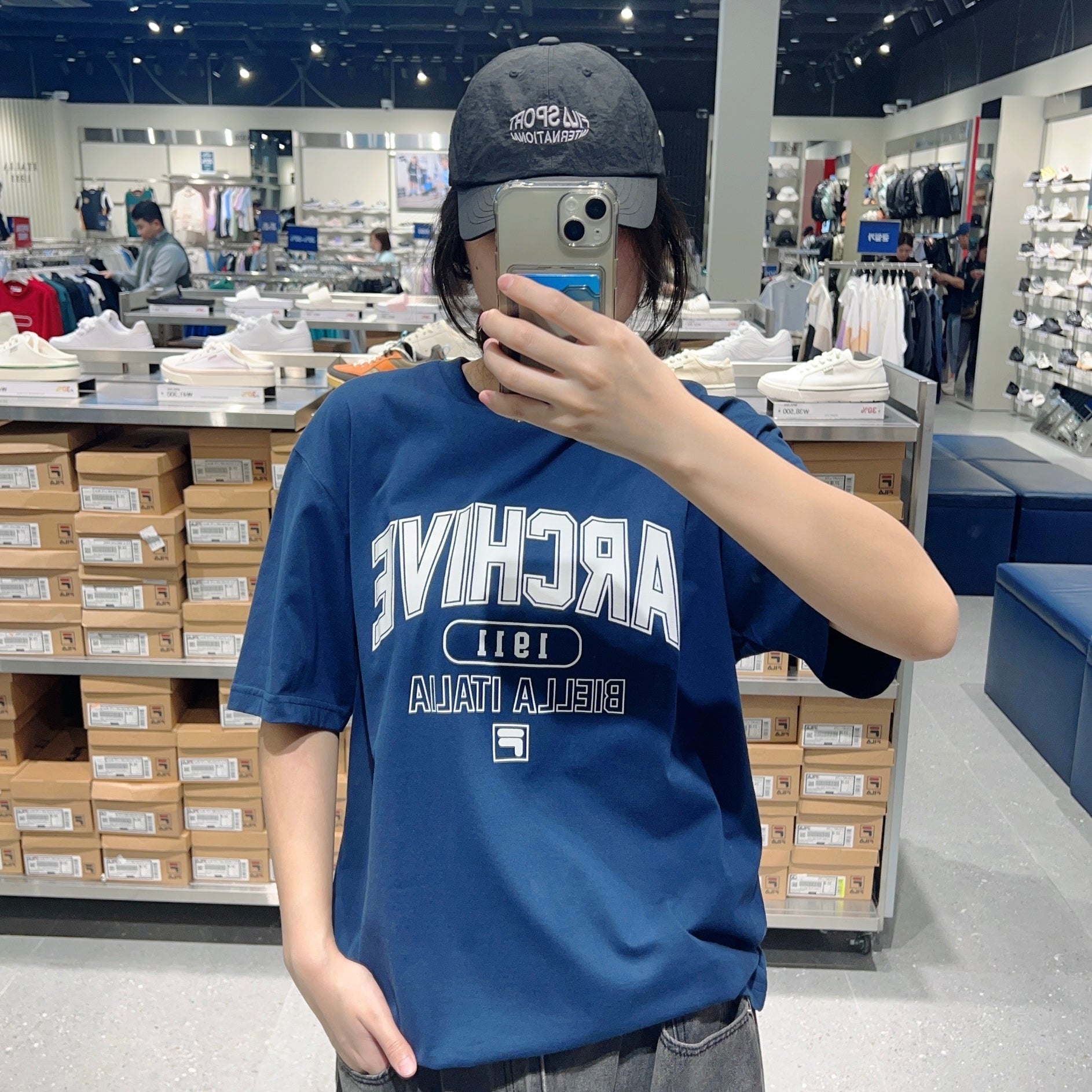 韓國 FILA Cotton Blend Graphic Short Sleeve T-shirt【FA293】