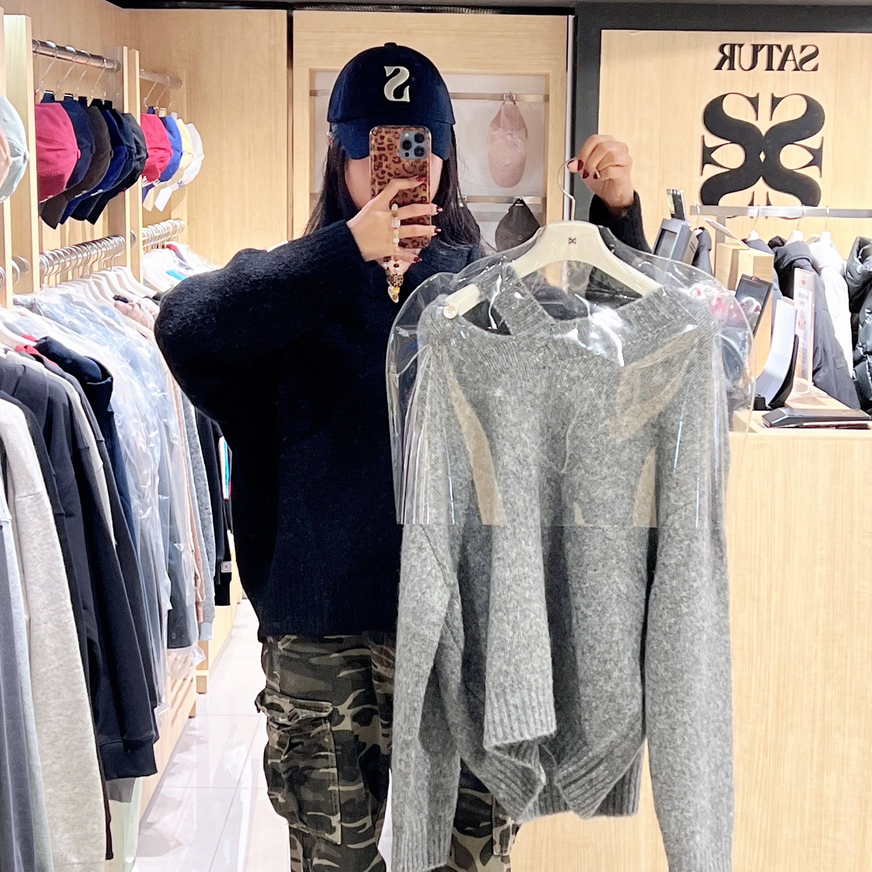 韓國 Satur Essen Two-Tone Mohair Blend Knit【SR189】