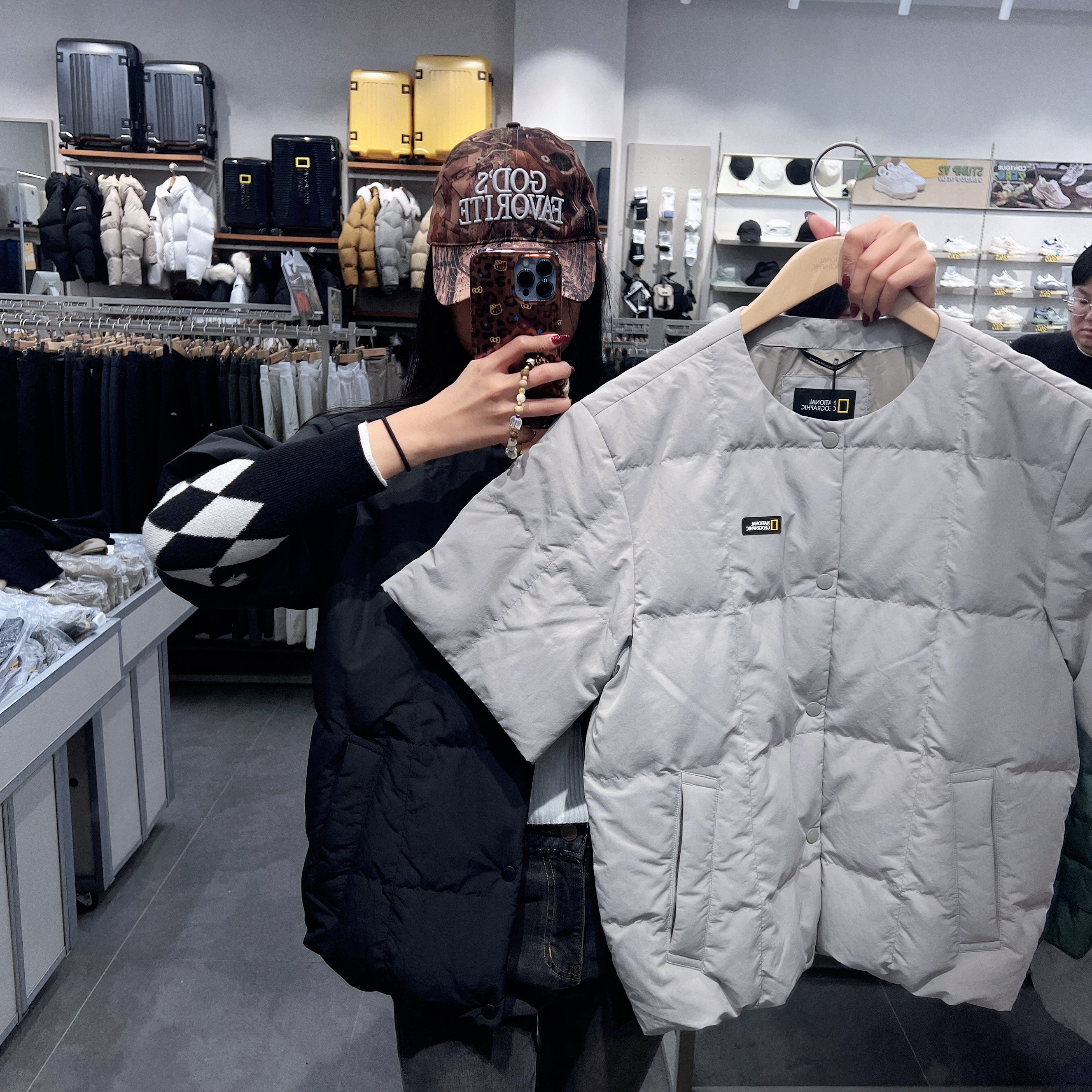 韓國 National Geographic Heron U-Neck Lightweight Down Short-Sleeved Jumper (鵝絨)【NG194】