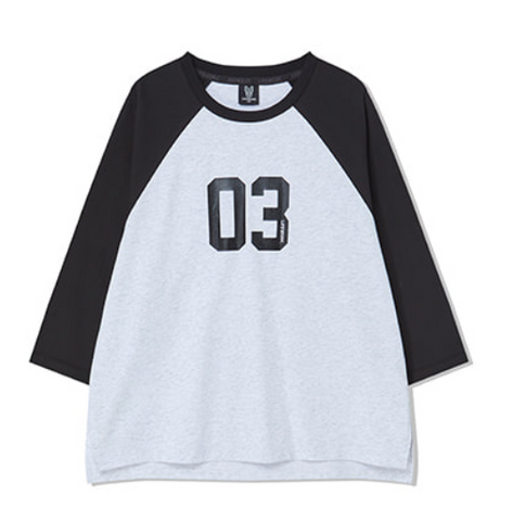 韓國 LifeWork Women's Numbering Raglan 7/8 Sleeve T-Shirt【LW096】