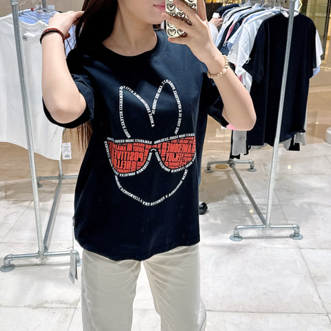 韓國 HANAHAII 眼鏡圖案純棉 T-Shirt【HA060】 - STT Mall HK 靚太網購