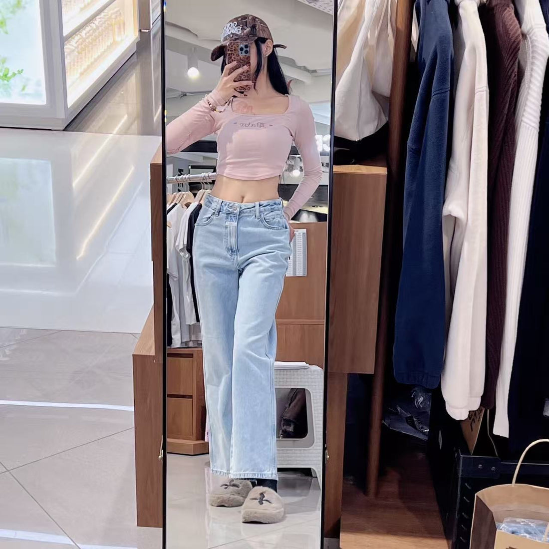 韓國 Marithe Francois Girbaud W High Straight Denim Pants【MF730】