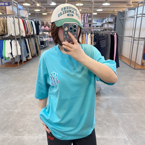 韓國 MLB Unisex Gradient Monogram Overfit Short Sleeve T-shirt LA【MB328】