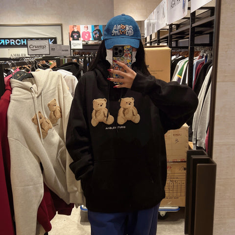 韓國 Ambler Big Twin Bear Hoodie【AR046】 - STT Mall HK 靚太網購