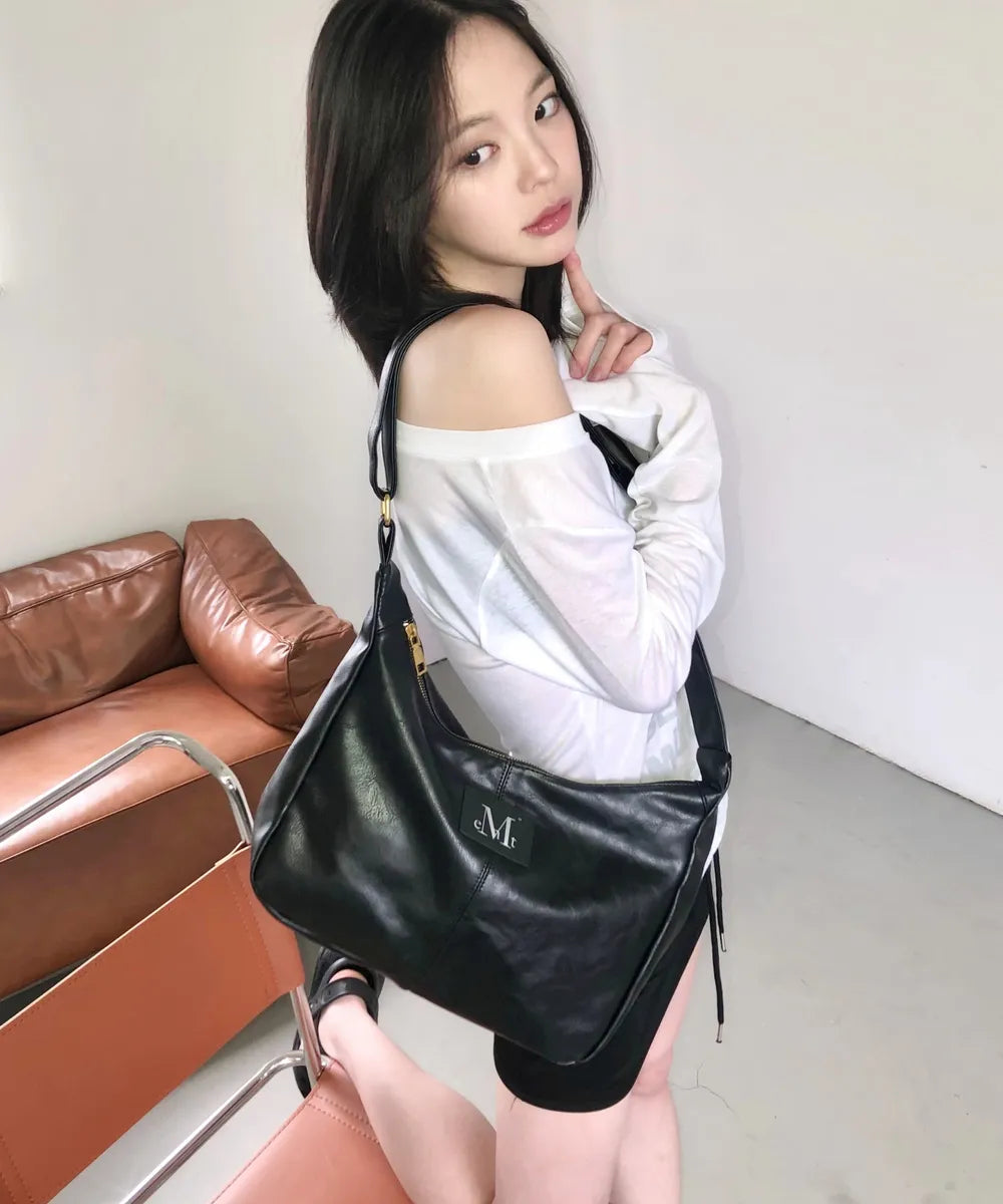 韓國 Mucent Merin Gold Line Leather Shoulder Bag【MU095】