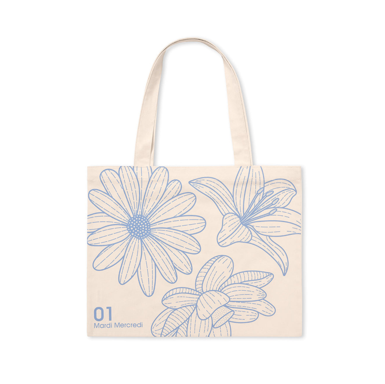 韓國 Mardi Mercredi CANVAS BAG TRIPLE FLOWER 【MM043】