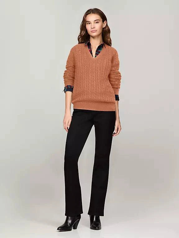 Tommy Hilfiger - Cable Knit Wool-Blend V-Neck Sweater - STT Mall HK 靚太網購