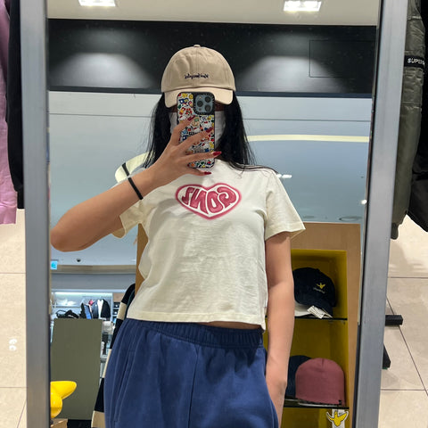 韓國 Mark Gonzales Women's Heart GONZ Short Fit Short Sleeve T-Shirt 【MG049】 - STT Mall HK 靚太網購