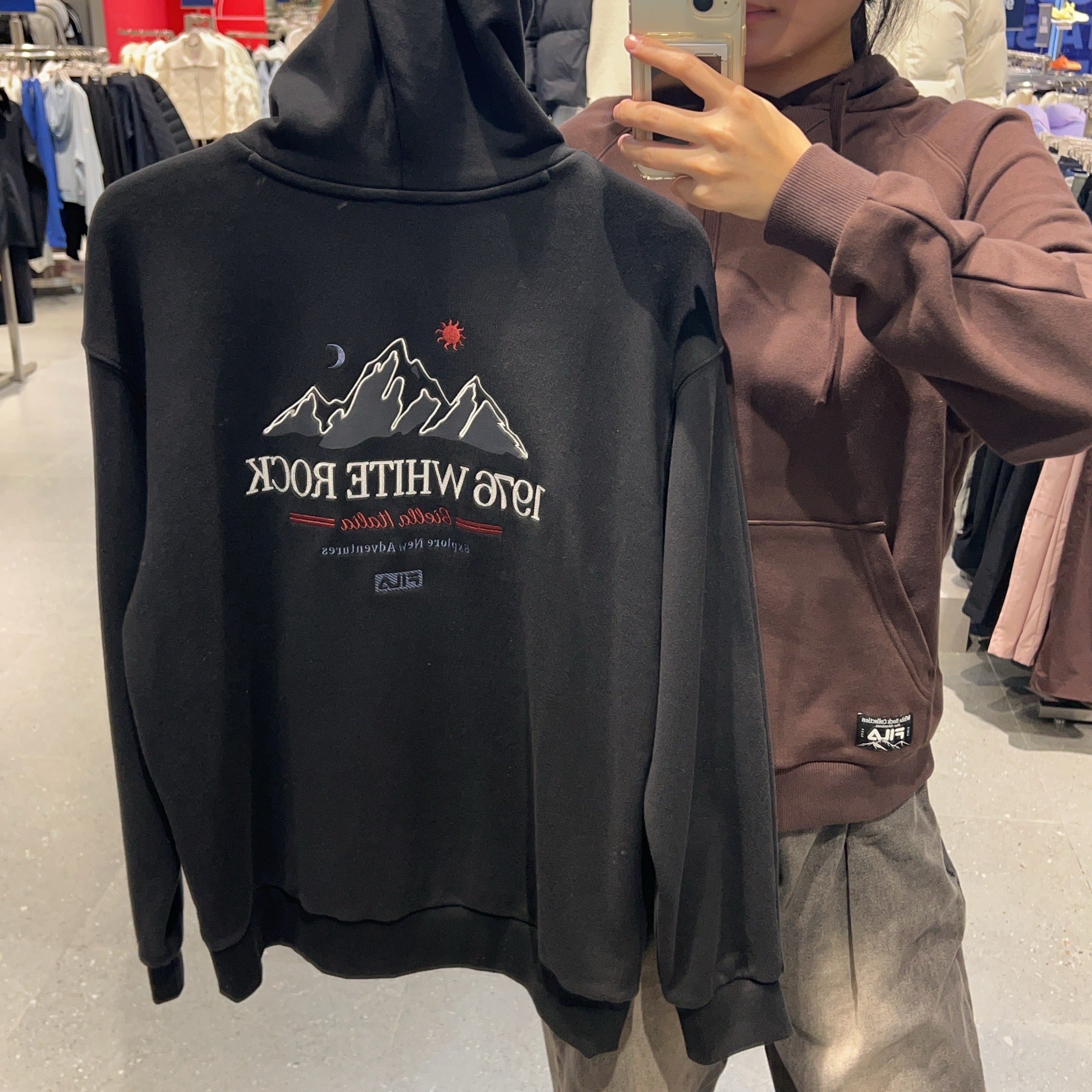 韓國 FILA Unisex White Rock Graphic Hoodie【FA035】