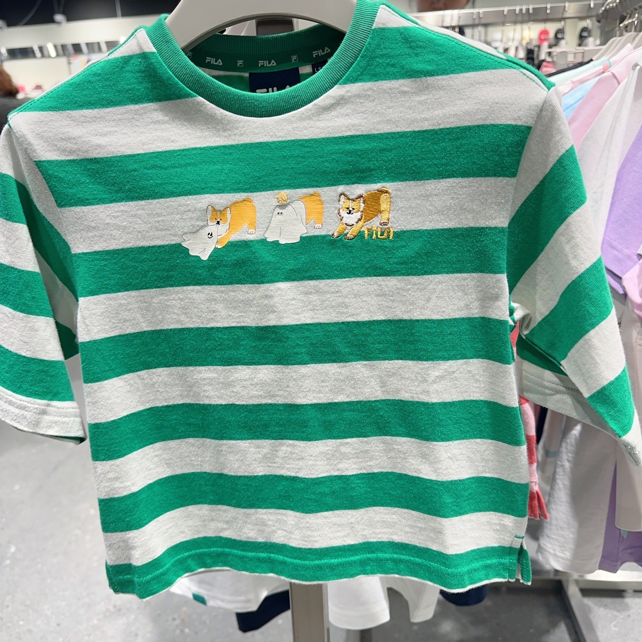 韓國 FILA Kids TD Stripe 7-part T-shirt【FA338】