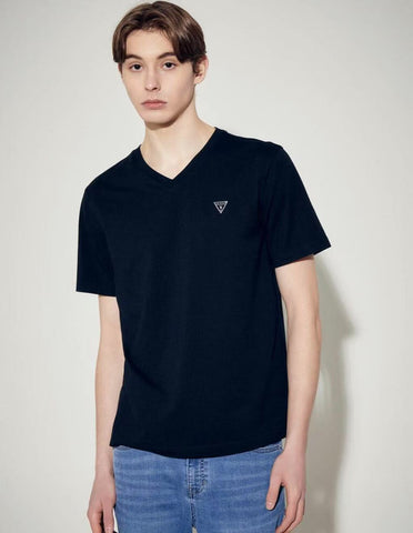 韓國 Guess Men's Mini Triangle V-Neck Short Sleeve T-Shirt【GU024】