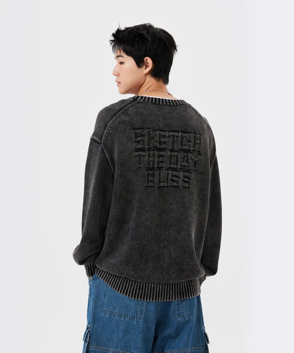 韓國 Wacky Willy Garment Wash Pullover Knit【WW080】