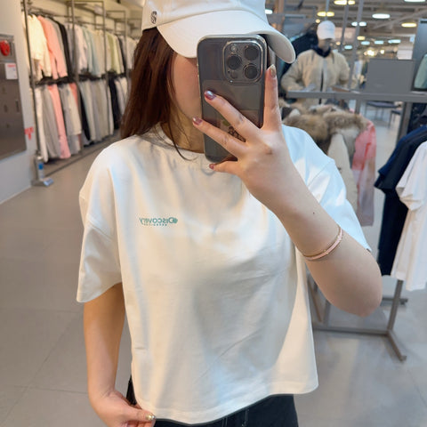 【現貨】韓國 Discovery Women's Back Graphic Crop Short Sleeve T-shirts【DY113】 - Image