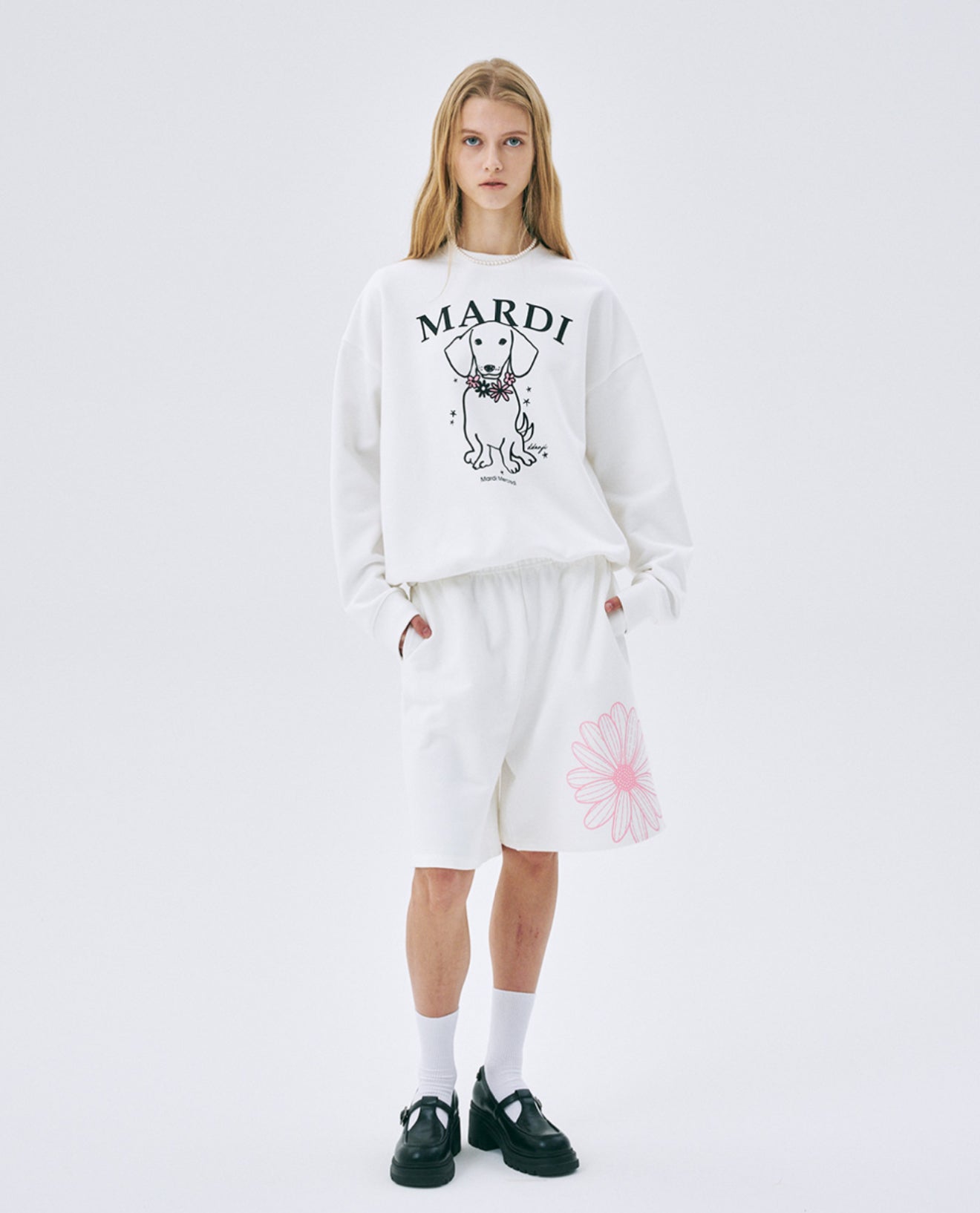 韓國 Mardi Mercredi SWEATSHIRT SWING THE TAIL DDANJI FLOWER NECKLACE【MM003】 - STT Mall HK 靚太網購