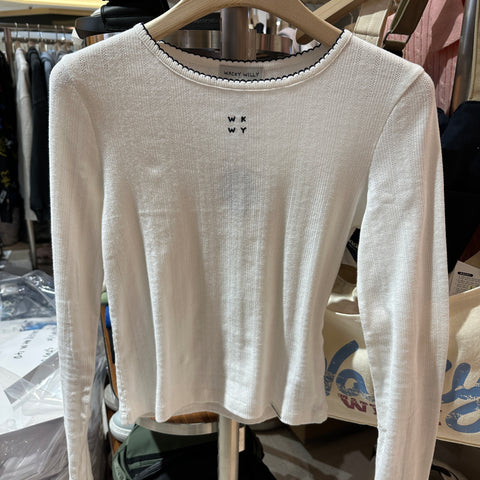 韓國 Wacky Willy Women's Eyelet Guard Long Sleeve T-Shirt【WW149】