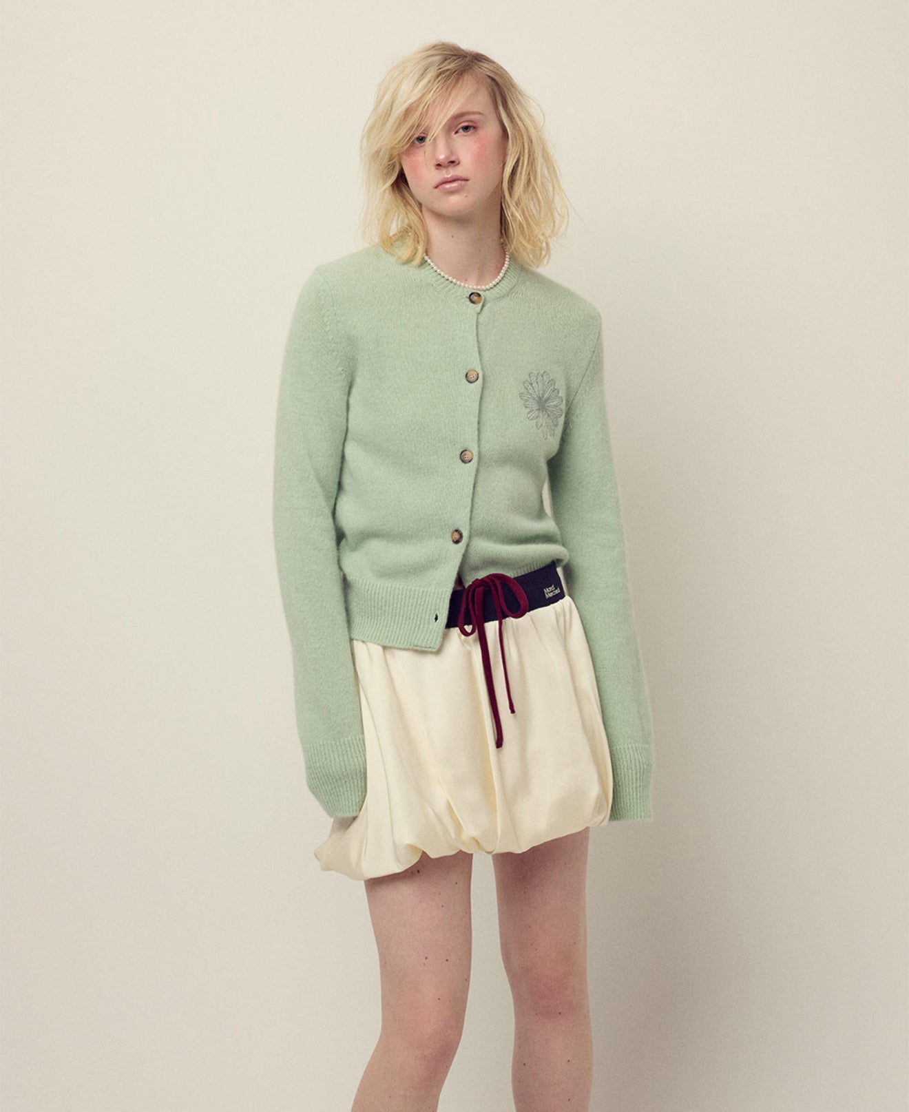 韓國 Mardi Mercredi Raccoon Blended Cardigan Round Neck【MM180】