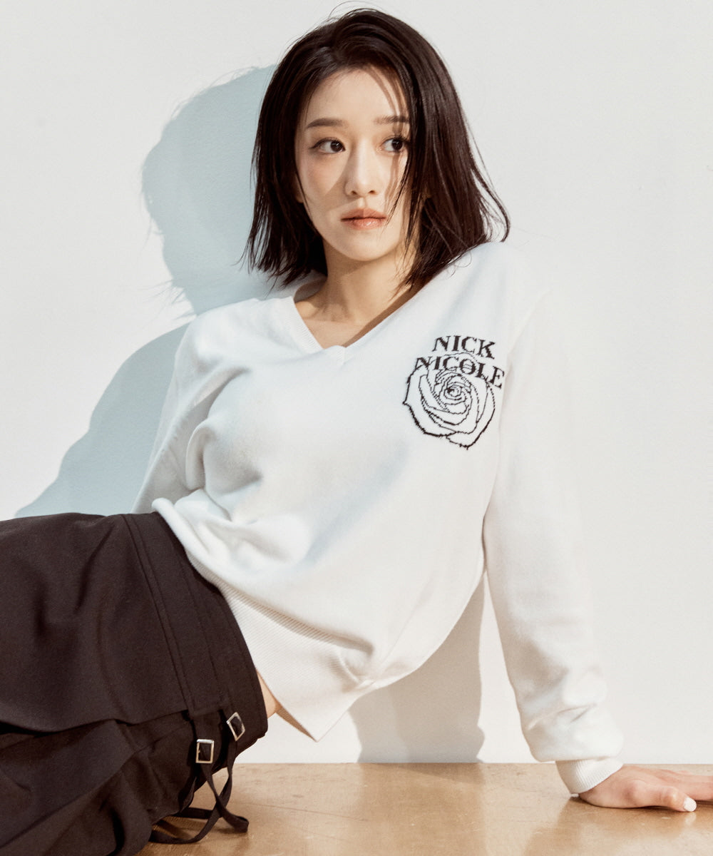 韓國 Nick Nicole Mini Rose Jacquard Knit【NK022】
