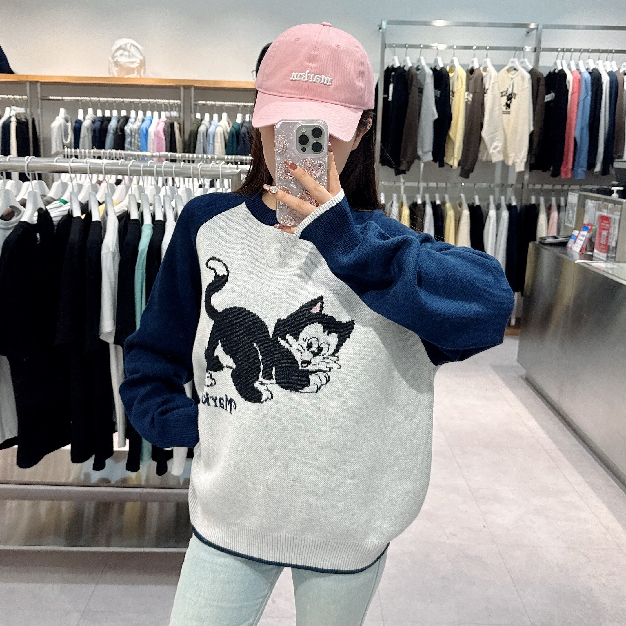 韓國 Markm KITTEN RAGLAN CREWNECK KNIT【MA081】