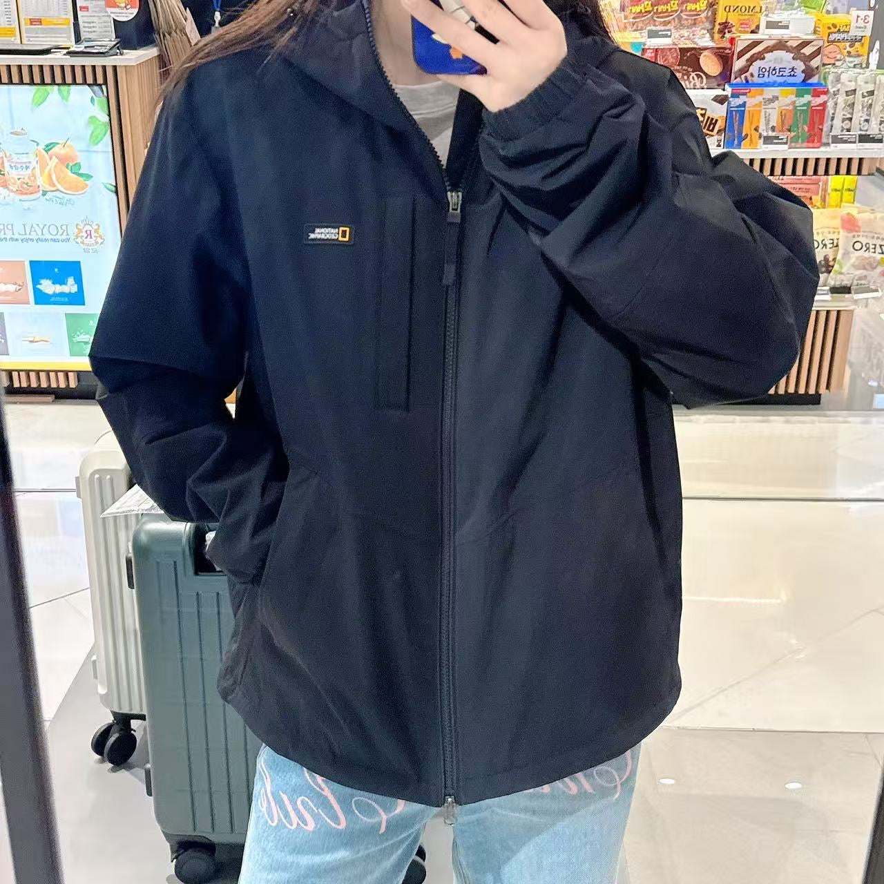 韓國 National Geographic Archelon Woven Stretch Hooded Zip-Up【NG018】