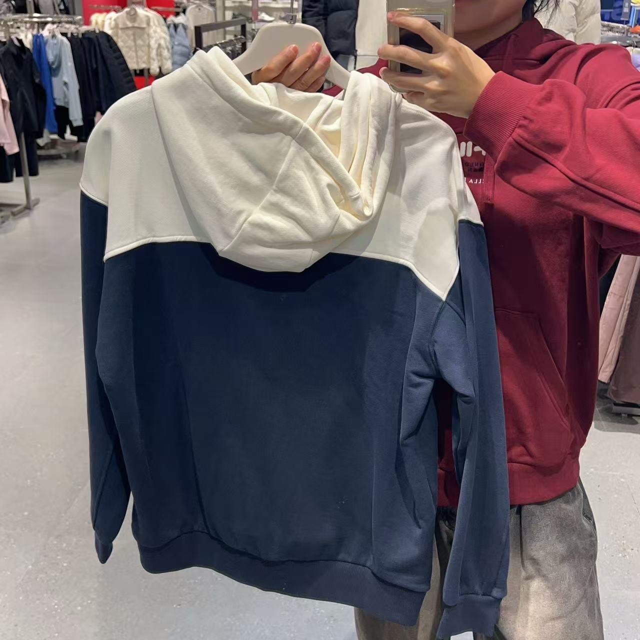 韓國 FILA Unisex Colorblock Logo Hoodie【FA036】