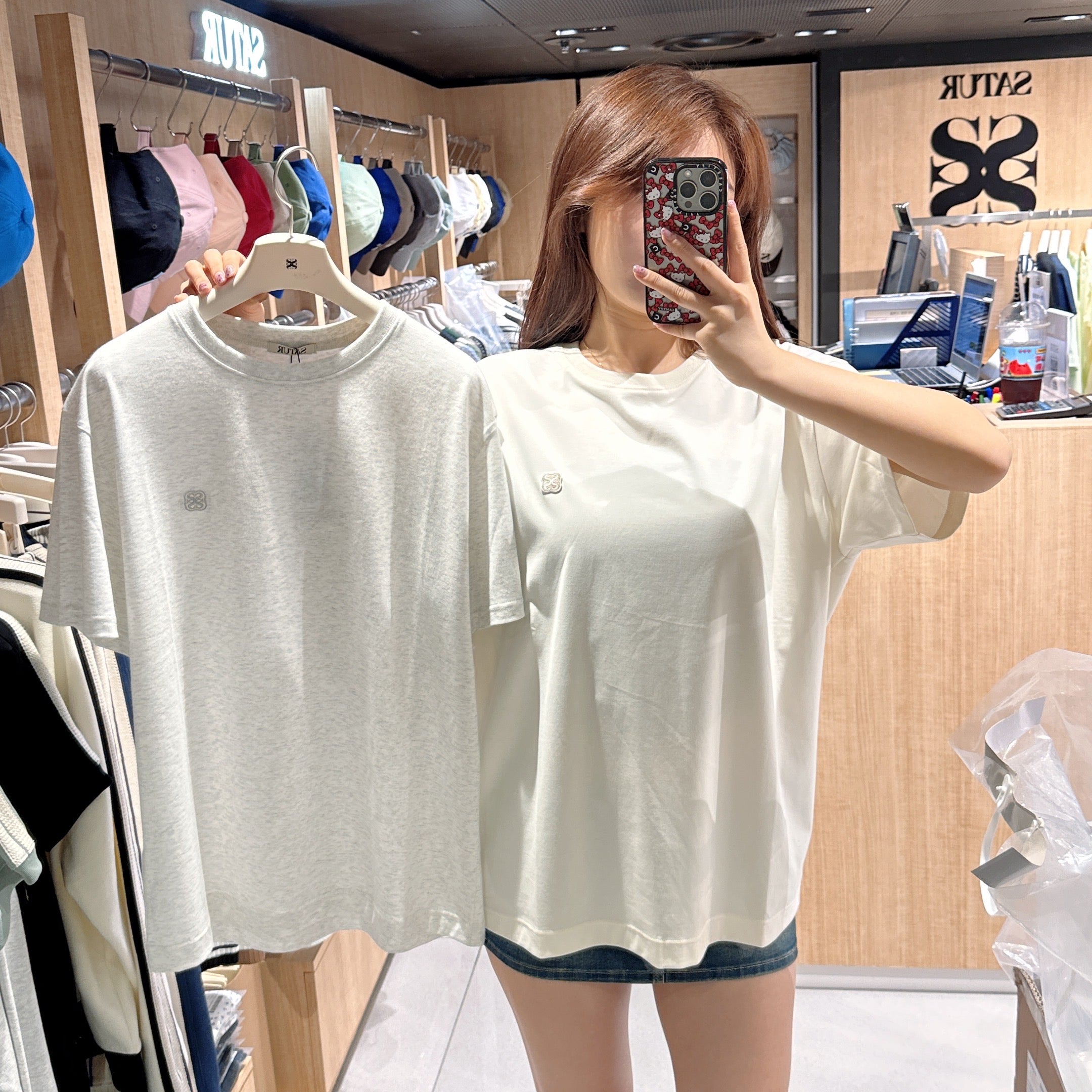 韓國 Satur Small Embroidered Logo Short Sleeve T-Shirts 2Packs【SR119】