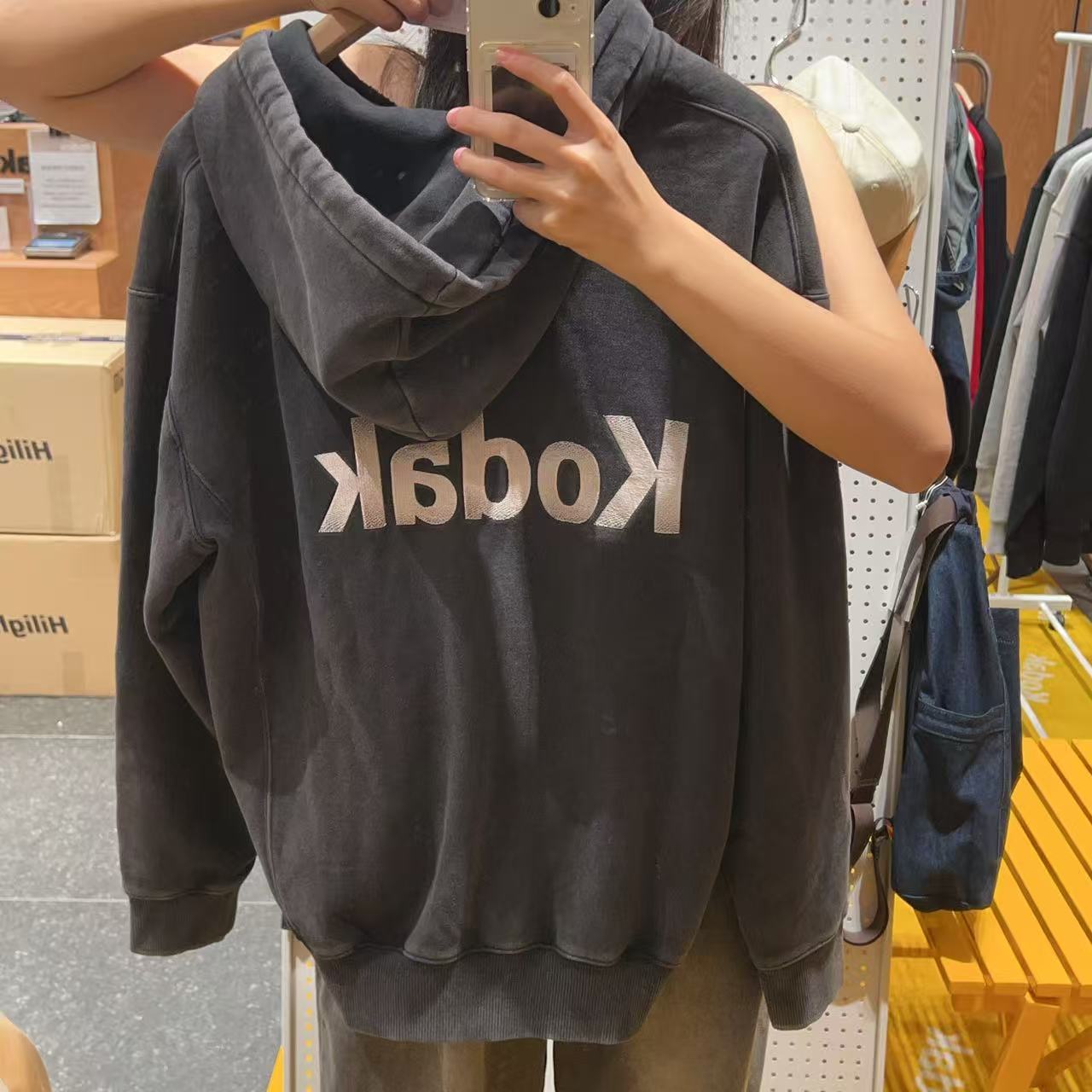 韓國 Kodak Essential Snowwashed Fleece Hooded Zip-Up【KK013】