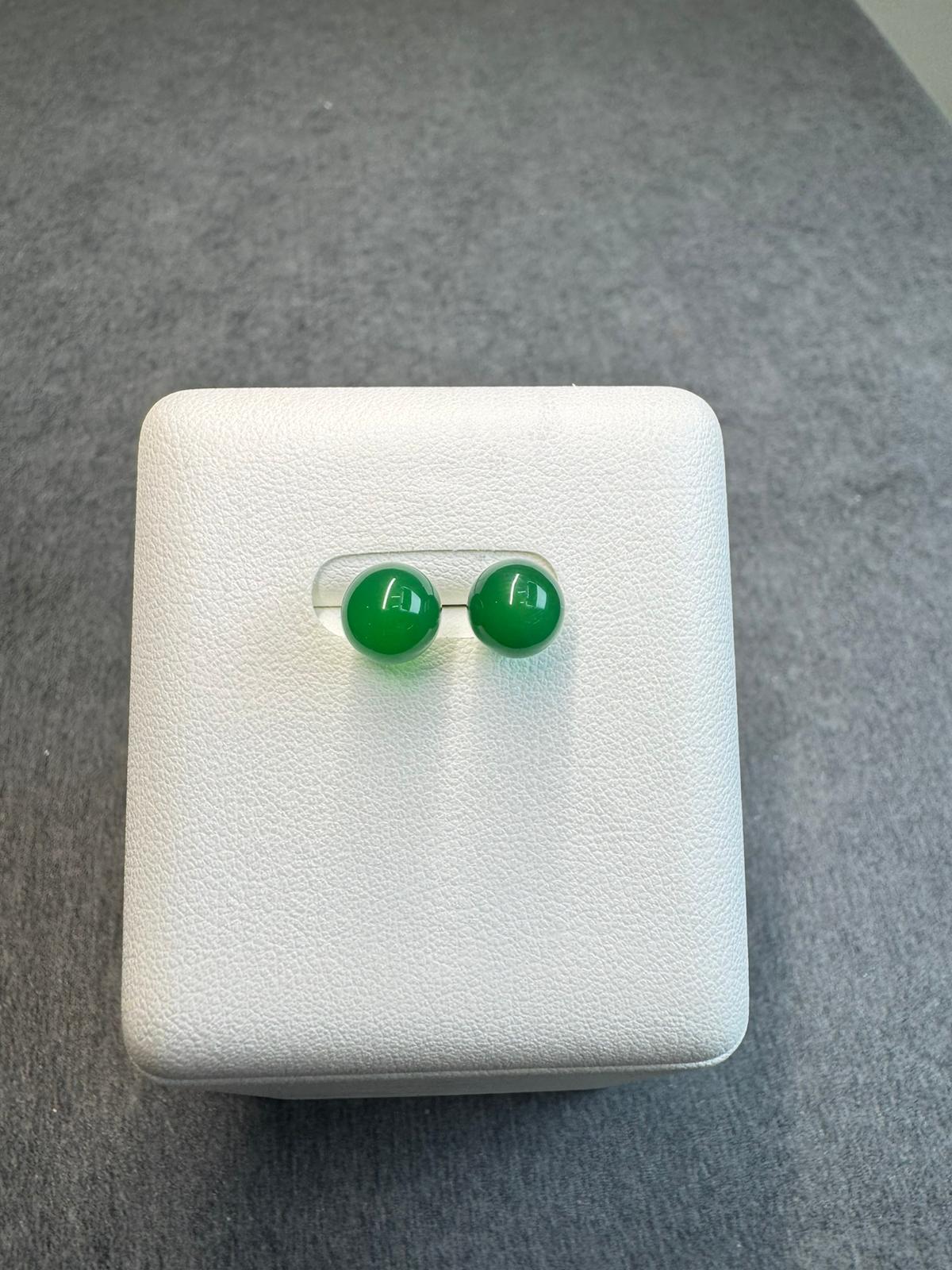 日本直送 綠瑪瑙耳釘【JS432】