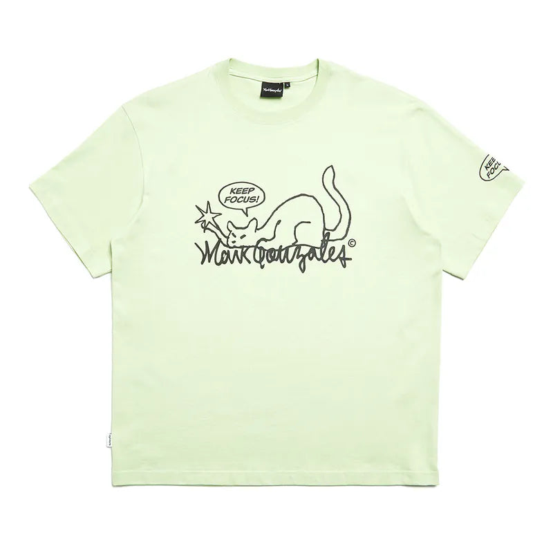 韓國 Mark Gonzales Neko Graphic Loose Fit Short Sleeve T-Shirt【MG093】