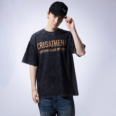 Crisathena Paris Stone Washed T-shirt【SM280】
