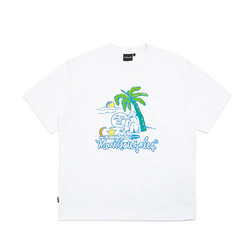 韓國 Mark Gonzales Palm Tree Graphic Cool Cotton Short Sleeve T-Shirt【MG061】