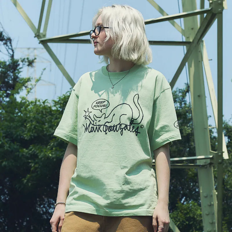 韓國 Mark Gonzales Neko Graphic Loose Fit Short Sleeve T-Shirt【MG093】