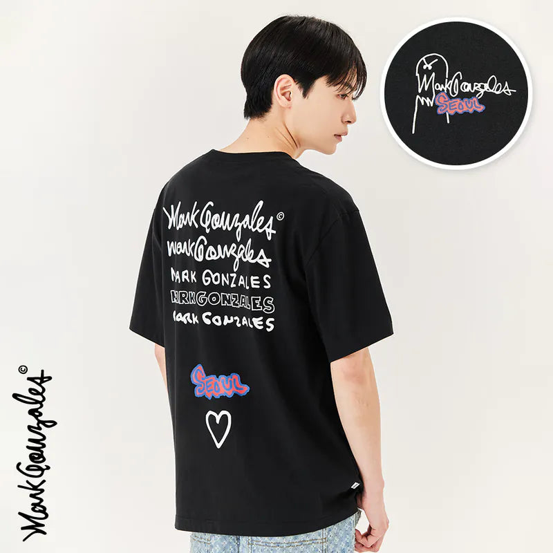 韓國 Mark Gonzales Seoul Edition Typographic Short Sleeve T-Shirt【MG039】