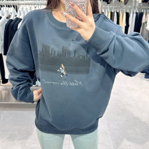 韓國 Markm MONO VINTAGE PRINT BOARDER SWEATSHIRT【MA082】 - Image