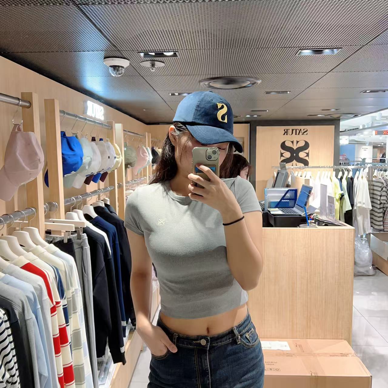 韓國 Satur Classic Crop T-shirt【SR090】