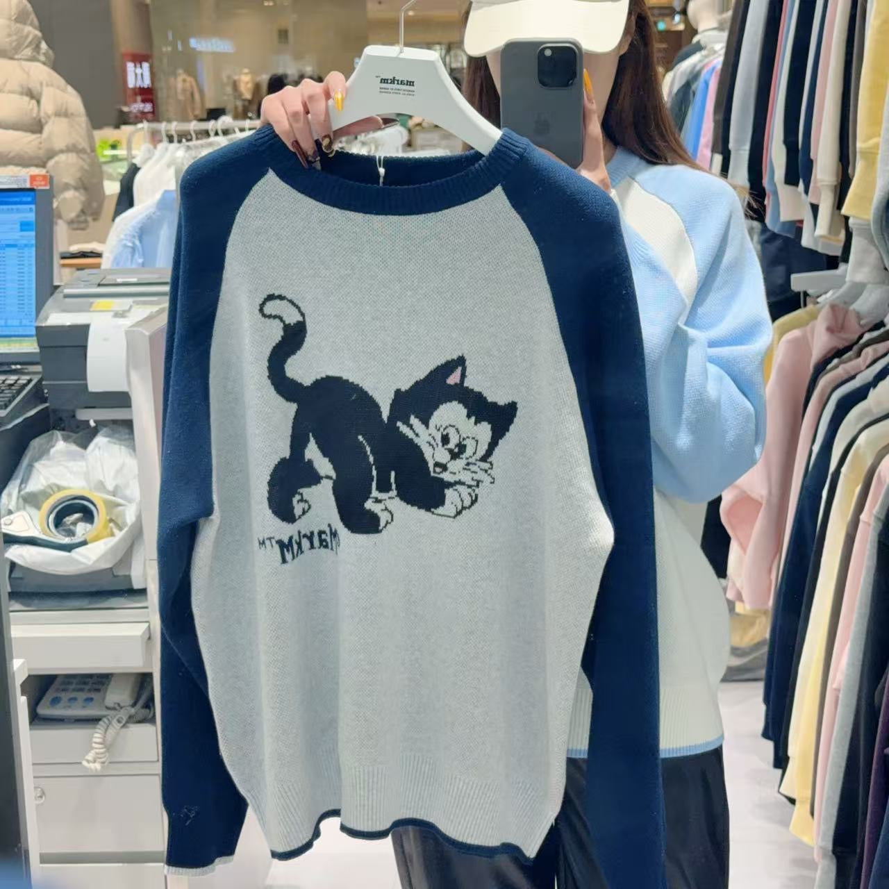 韓國 Markm KITTEN RAGLAN CREWNECK KNIT【MA081】