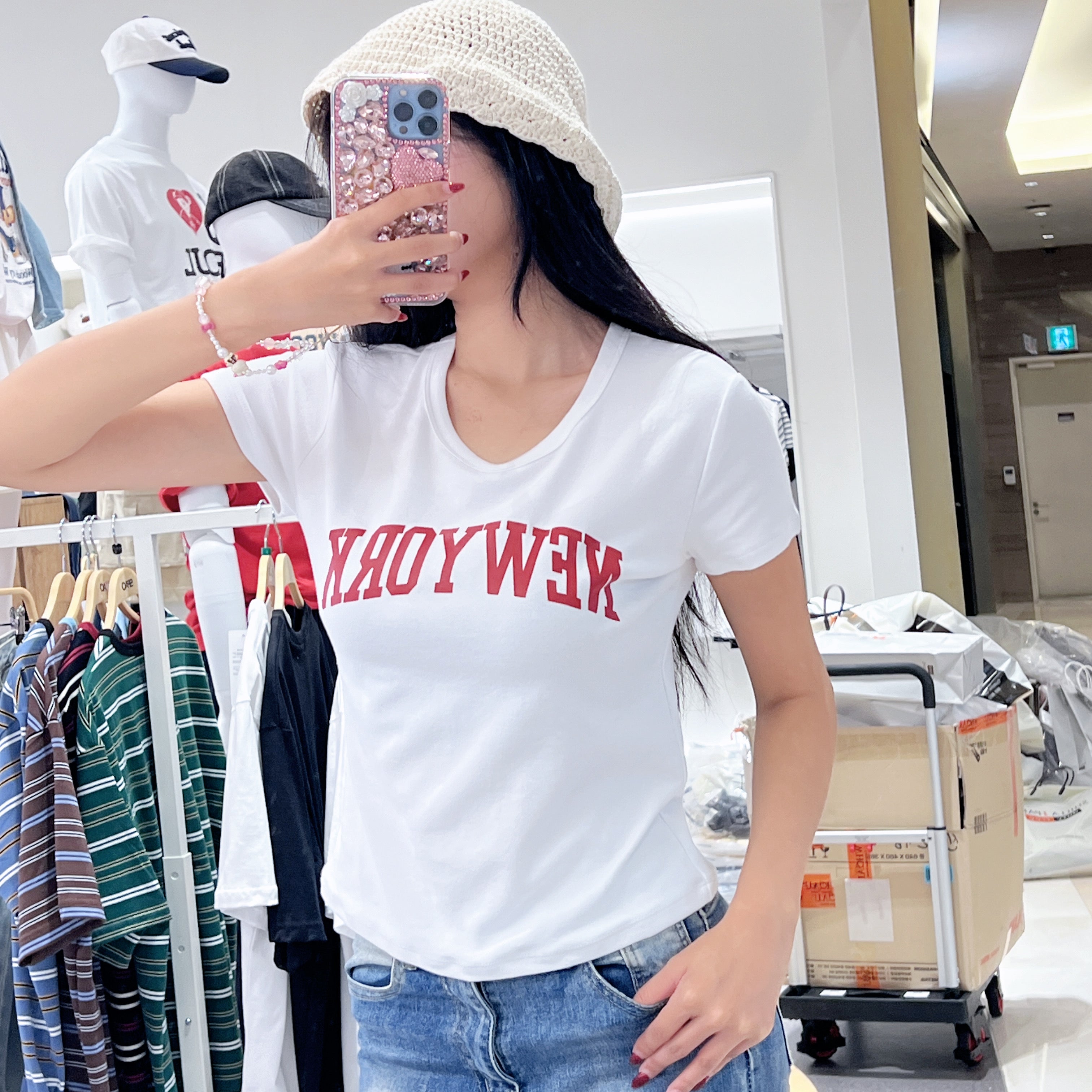 韓國 SPAO NEWYORK Slim Fit Short Sleeve T-Shirt【SP180】