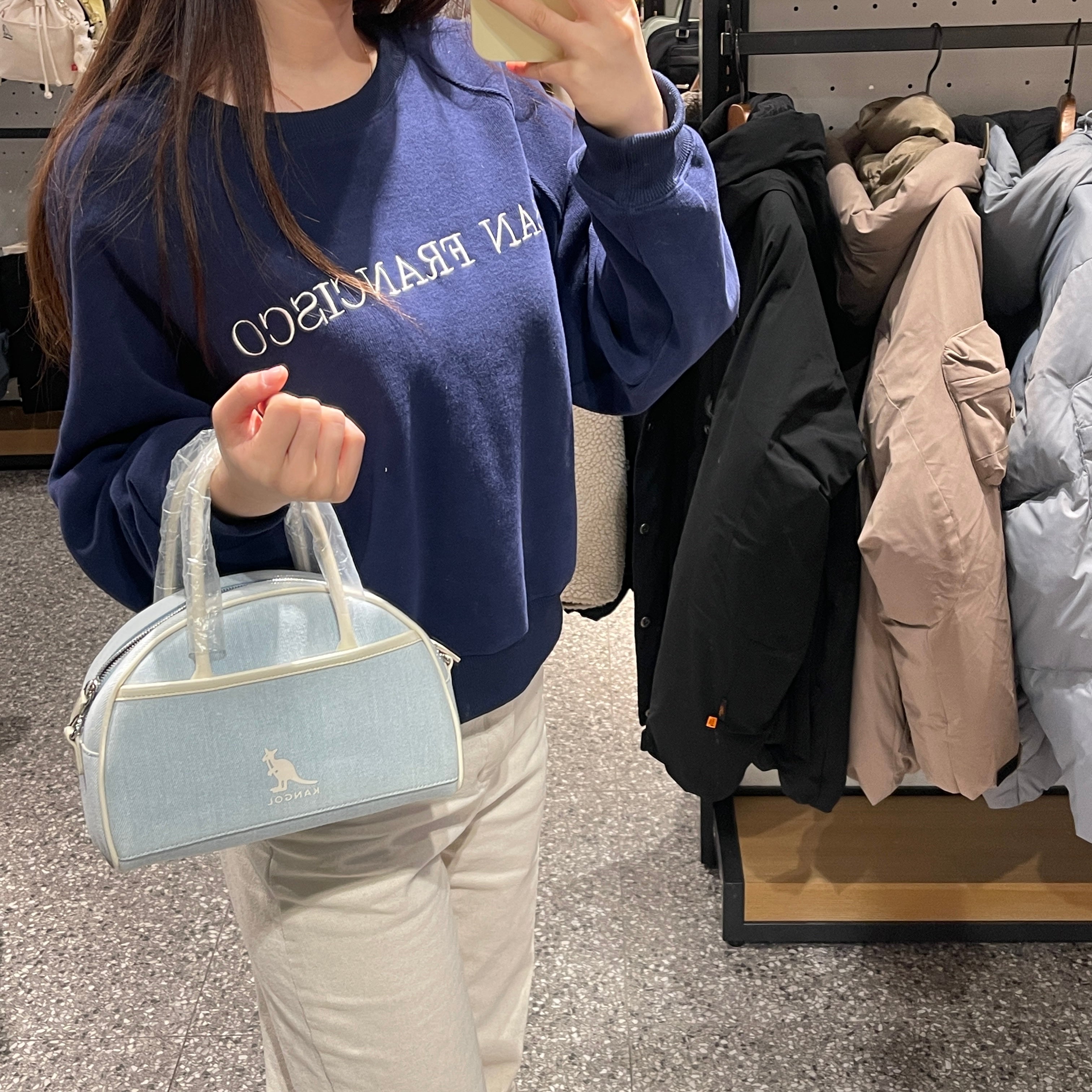 韓國 KANGOL Duo Canvas Bowling Bag【KL066】
