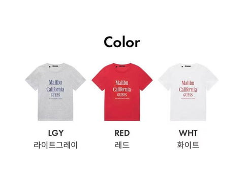 韓國 Guess Women's Malibu Lettering Short Sleeve T-Shirt【GU012】