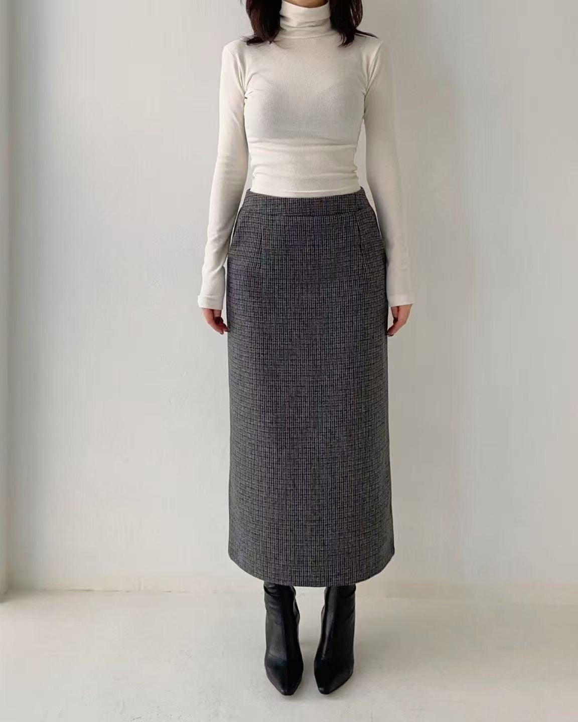 韓國 HowLuk 牛仔裙 刷薄毛 (冬季款)【H361】