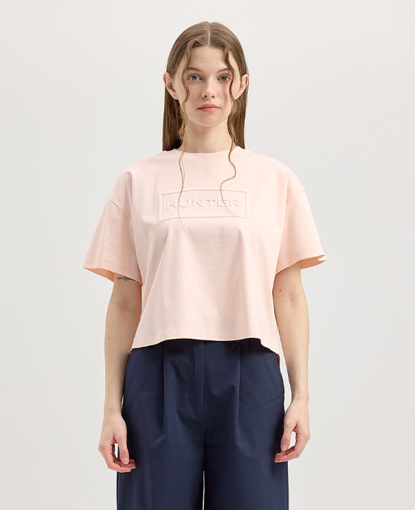 韓國 Hunter WOMEN Clean Cotton Embo Logo T-Shirt【HR004】