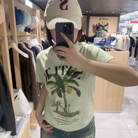 韓國 Satur (W) Banana Tree Graphic T-Shirt【SR003】 - Image