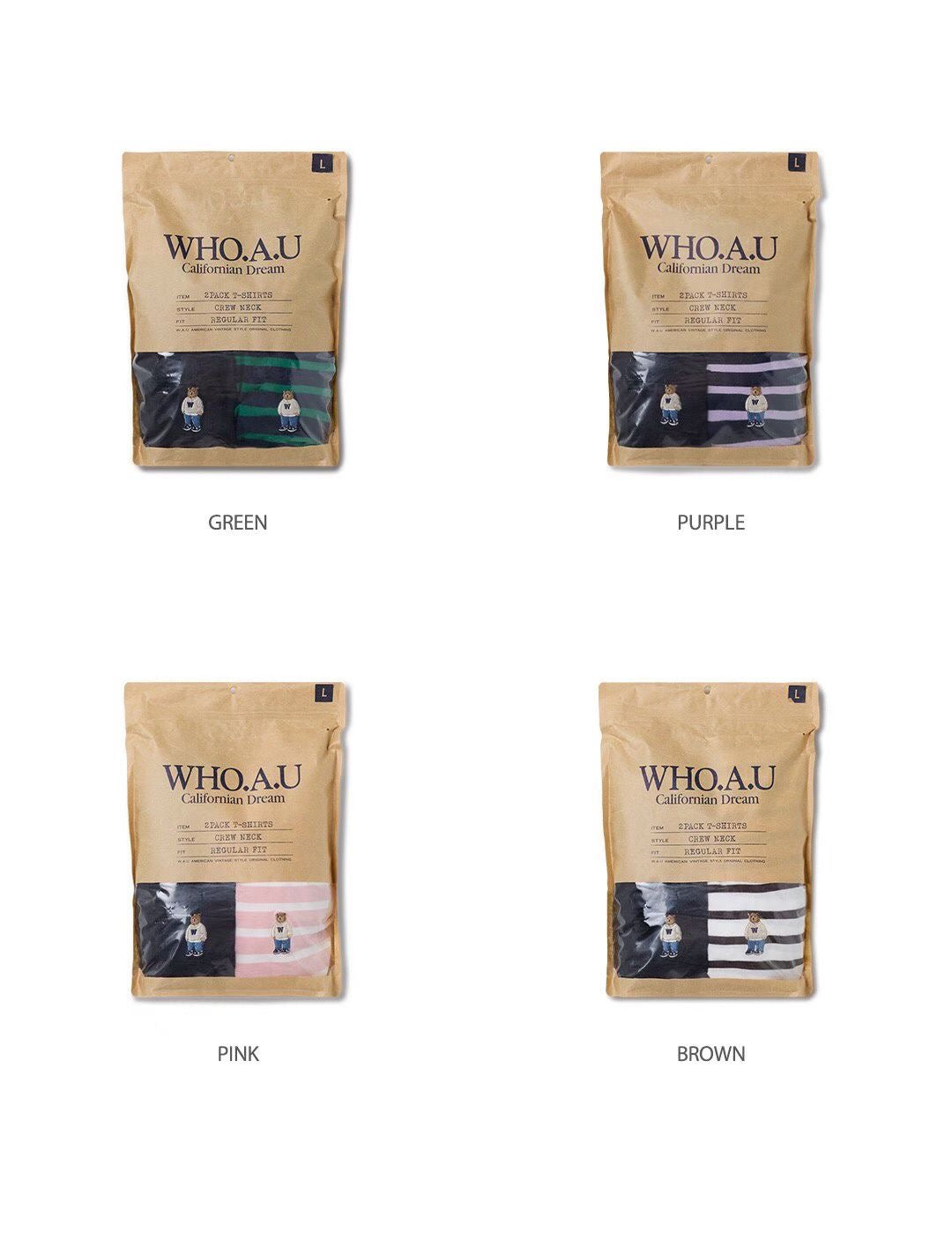 韓國 Who.A.U (2PACK)Steve T-shirt【WA244】