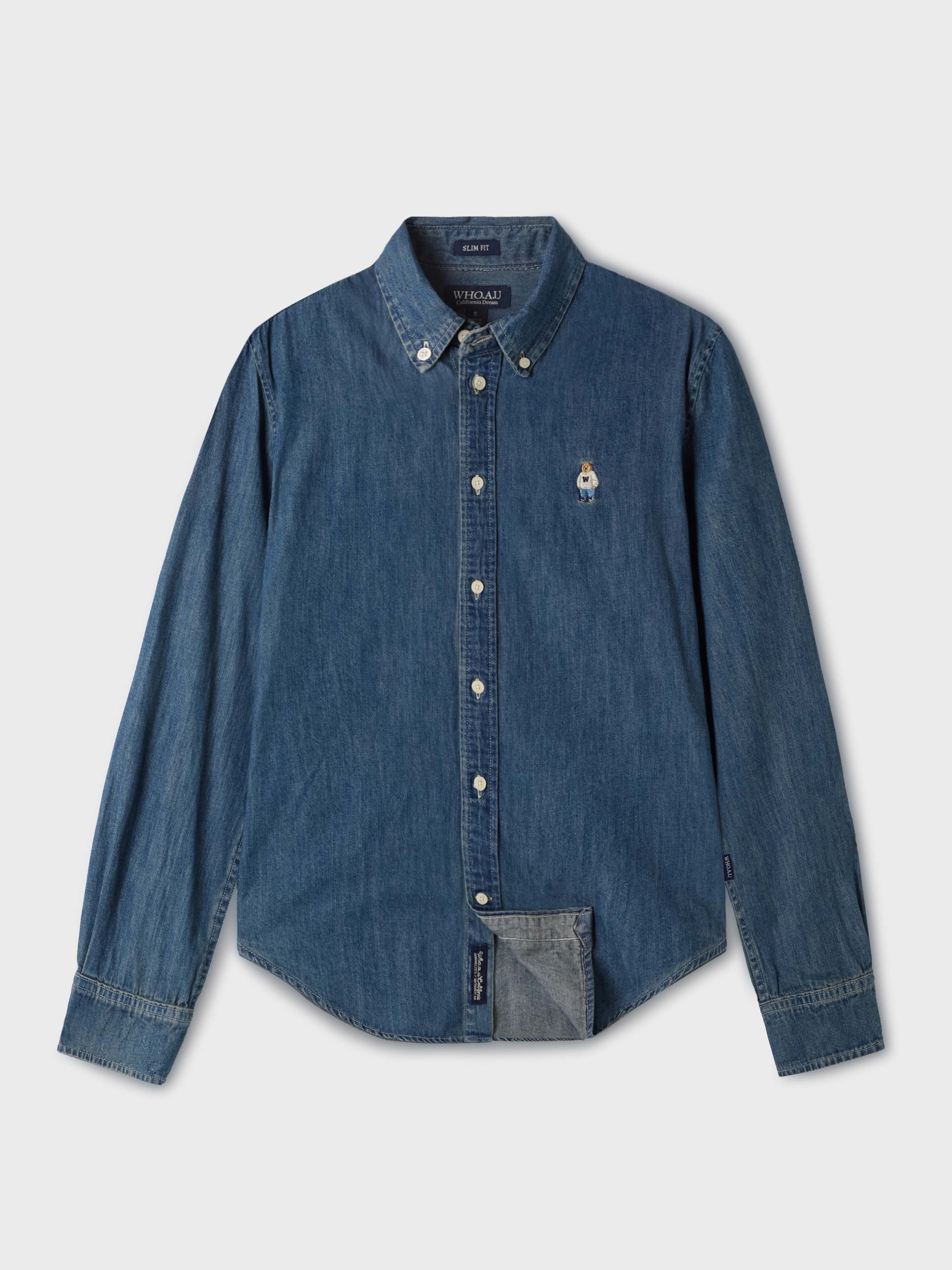 韓國 WhoAU Steve Denim Shirts【WA233】