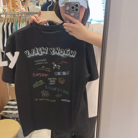 韓國 Wacky Willy Kitsch Graphic Short Sleeve T-Shirt【WW213】