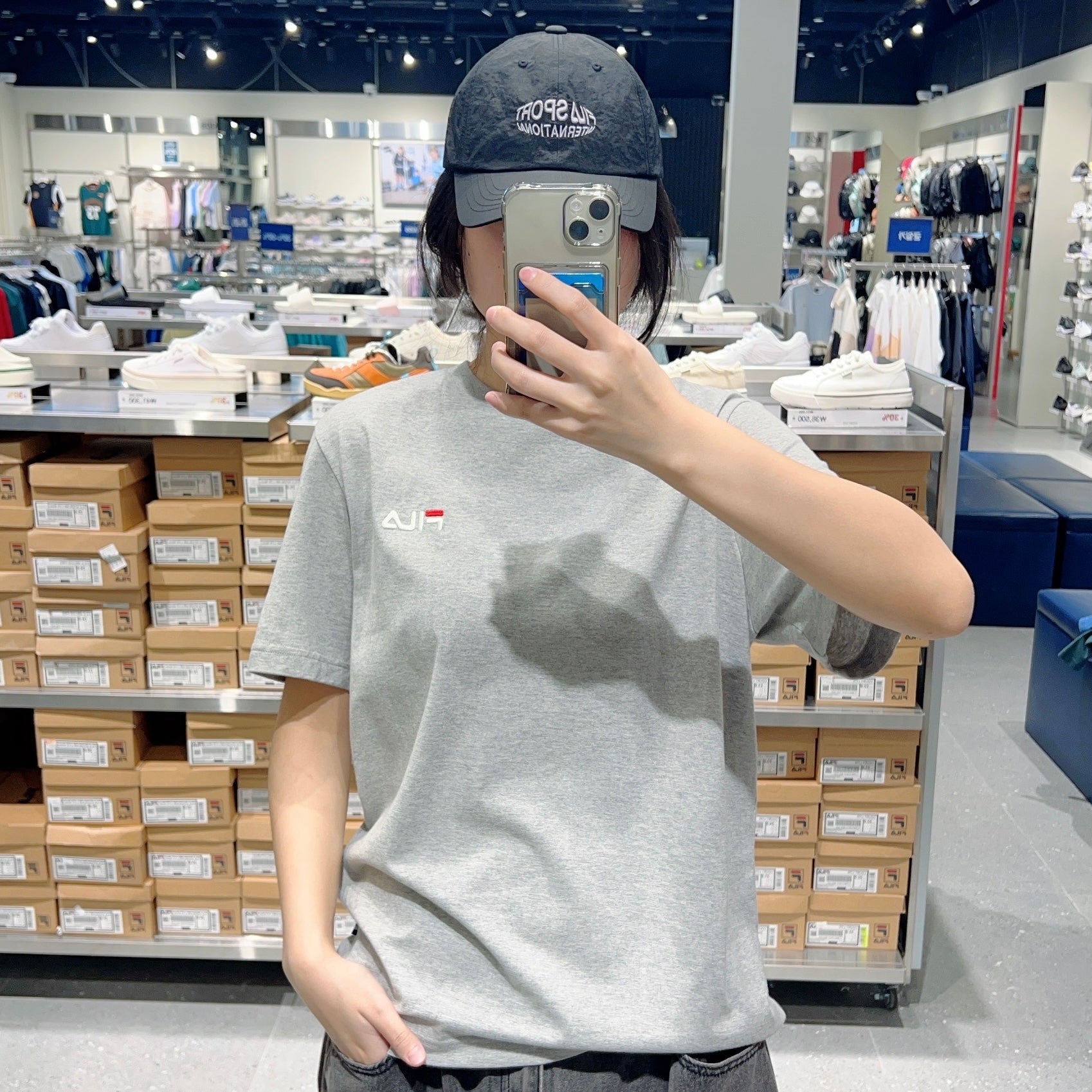 韓國 FILA Unisex Linear Small Logo Short Sleeve T-shirt【FA302】