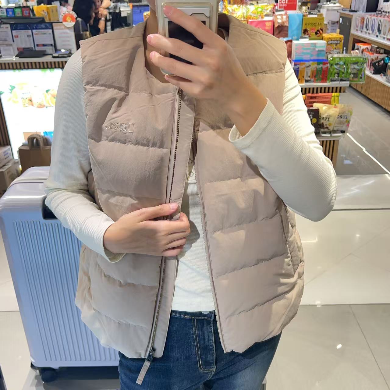 韓國 National Geographic 女裝 HERON 輕量 羽絨背心 (鵝絨)【NG013】